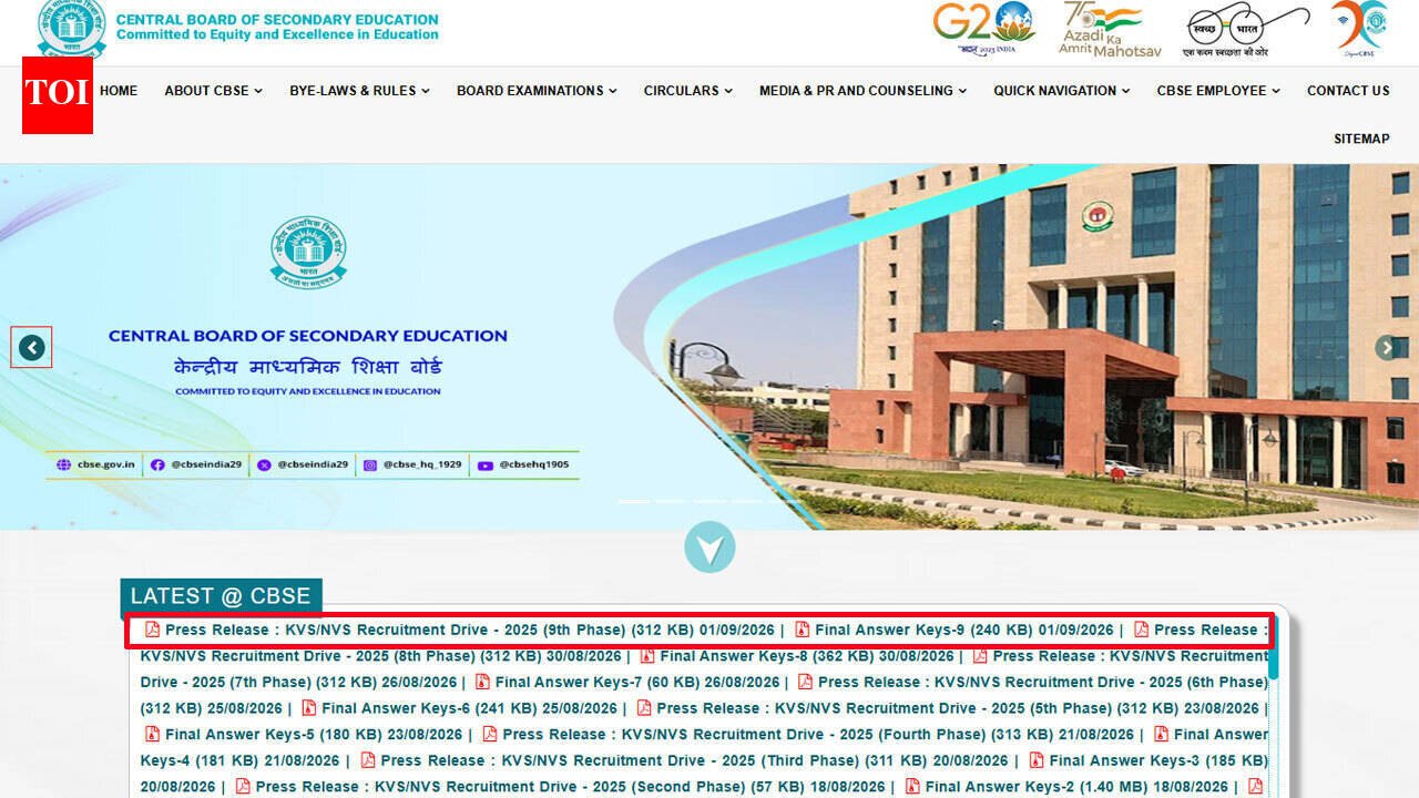 KVS NVS Tier-II result 2026 out: Final answer key released for TGT and Senior Secretariat Assistant posts; check direct links here