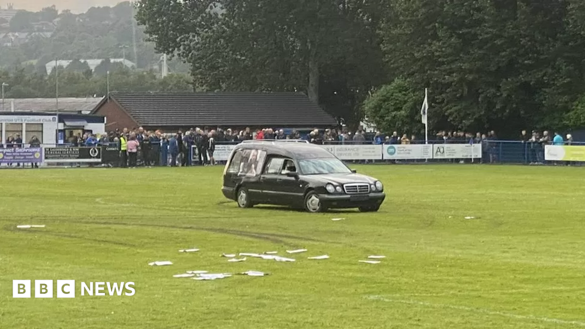 Five charged over football pitch hearse disorder