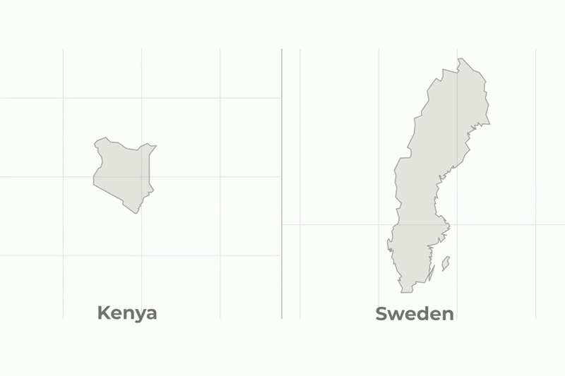 Can you guess the real size of each country on the new world map?
