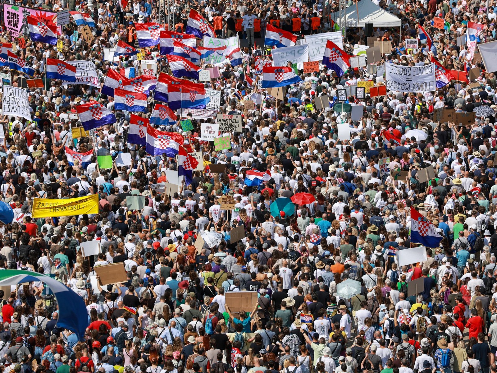 Thousands protest in Croatia to demand government clean up toxic waste