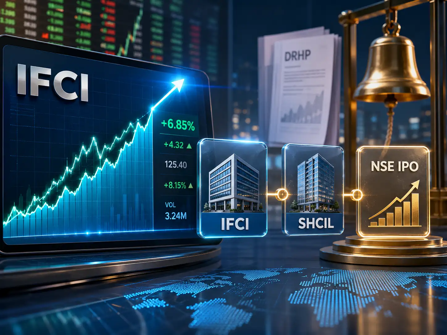 IFCI shares rally 6% as NSE IPO buzz lifts sentiment; stock gains 35% in a month