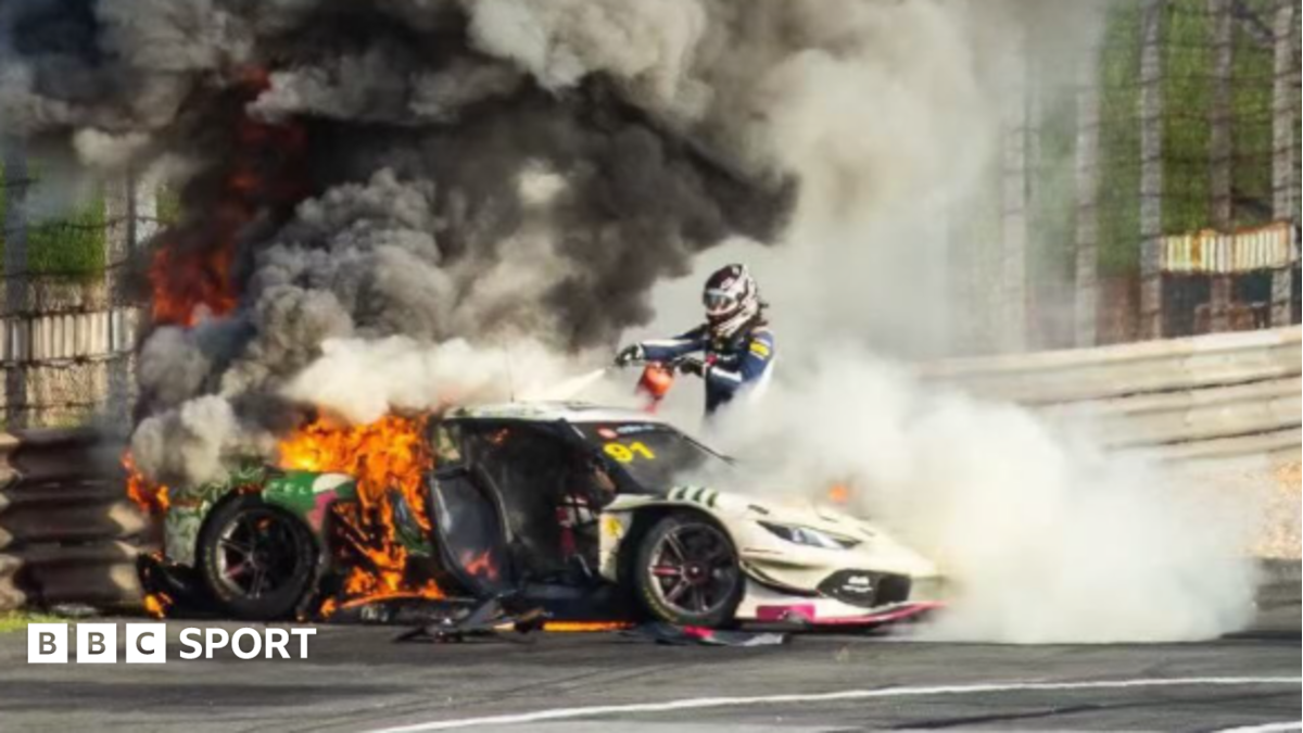 'I'm only alive thanks to one man' - British driver rescued from car fire in China race