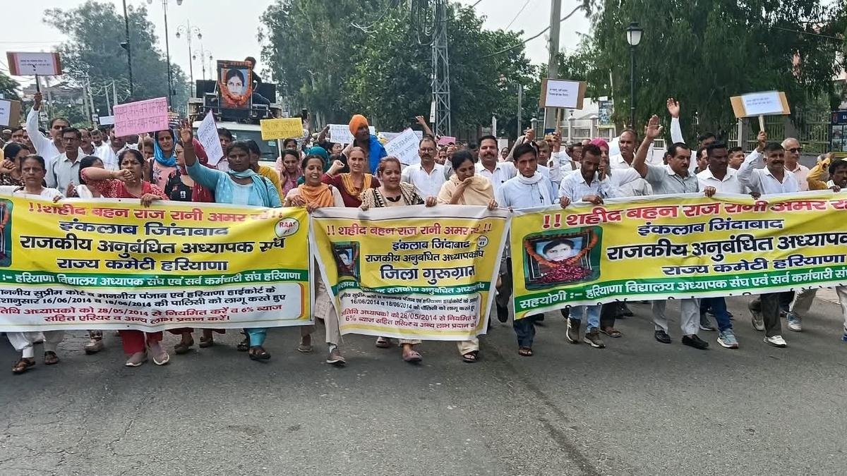 77 days and counting: Haryana guest teachers intensify agitation seeking job regularisation