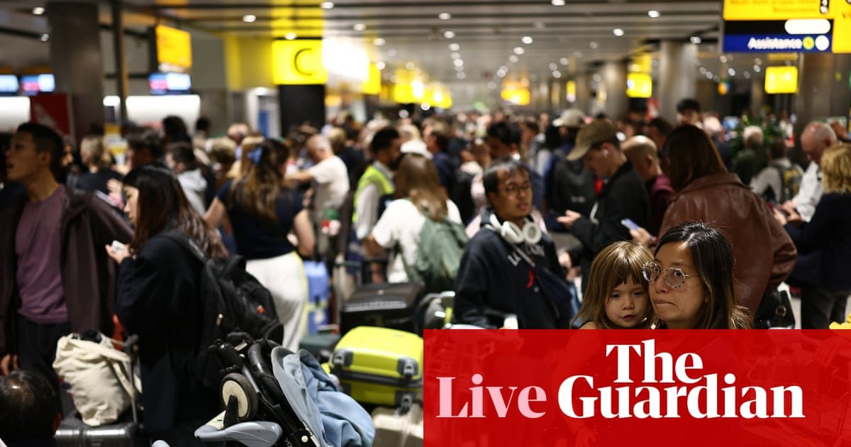 Nats boss to meet UK transport secretary as second day of flight chaos takes cancellations past 1,300 – business live