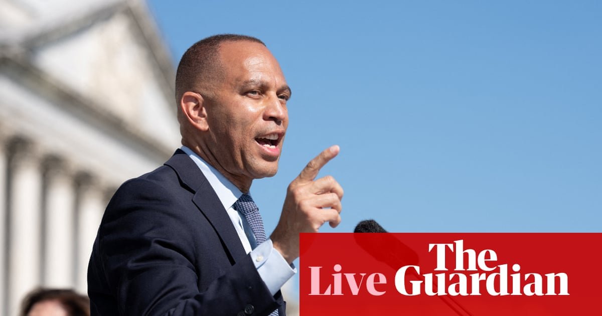 ‘So many loopholes’: Democratic House leader Jeffries flags concerns over Russia sanctions bill – US politics live