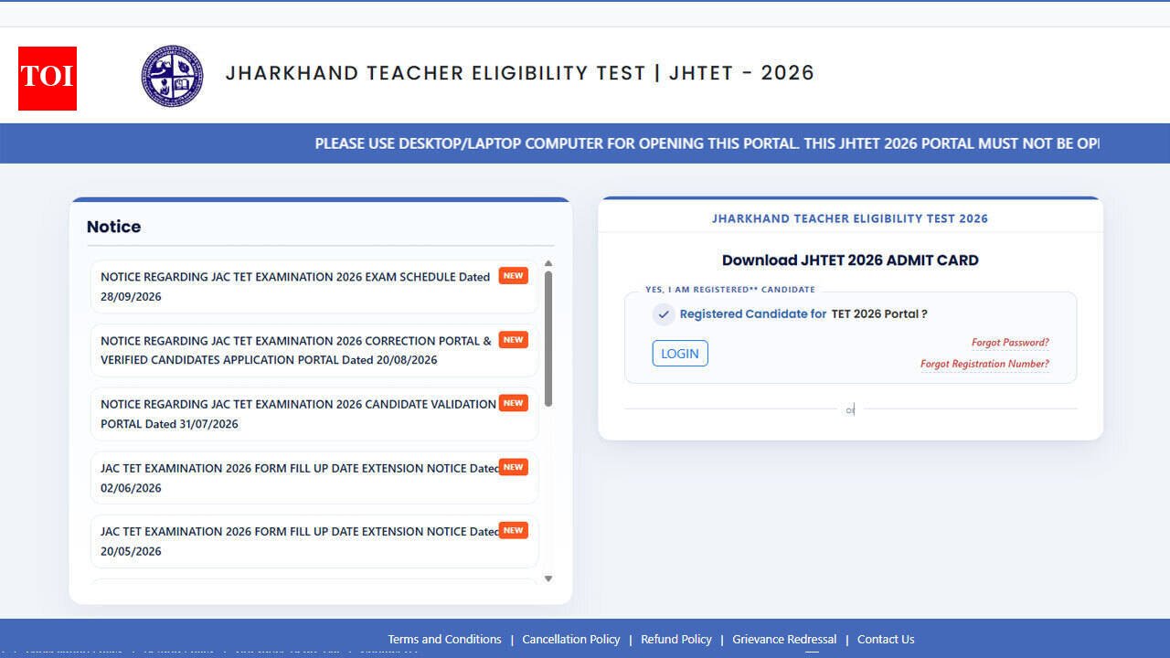 JTET 2026 mock test link activated at jtet.jacportal.in, check admit card download steps and exam schedule
