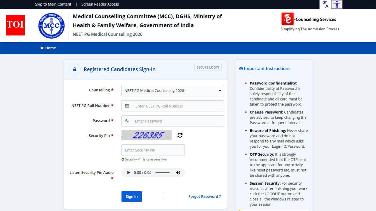 NEET PG Counselling 2026: Round 1 choice locking closes today, round 1 provisional seat allotment result on October 24