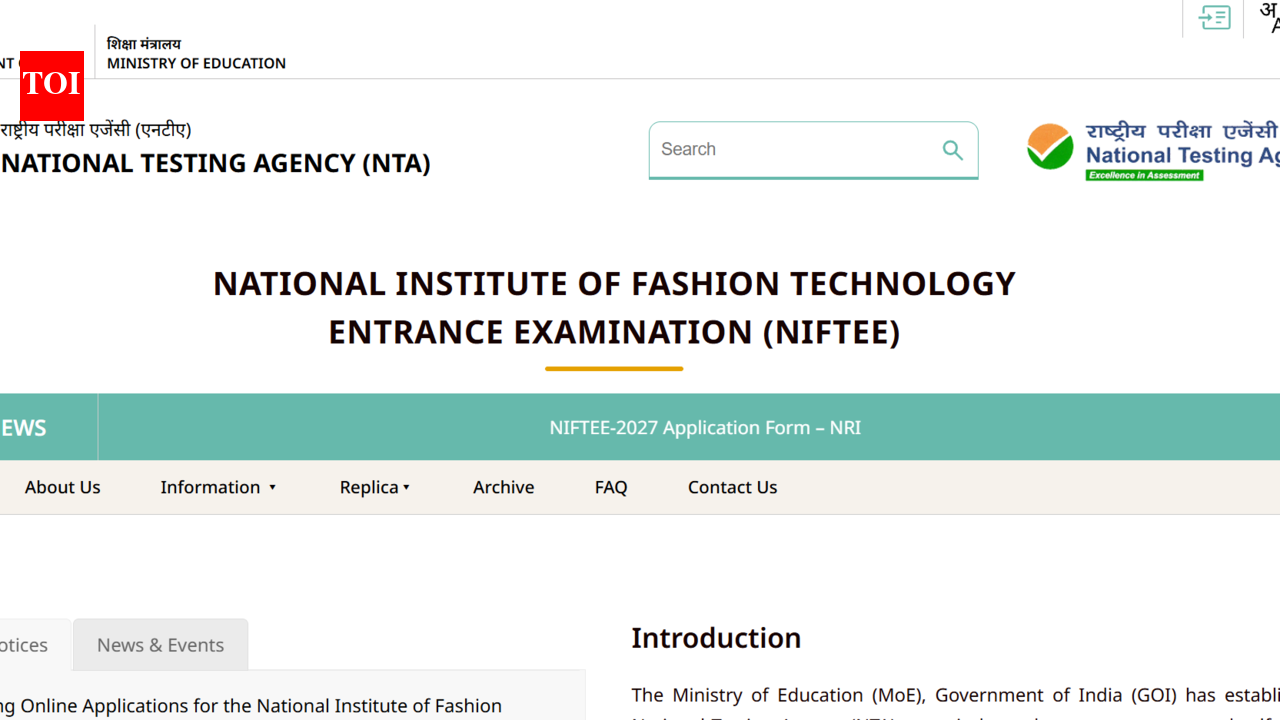 NIFTEE 2027 registration begins at exams.nta.nic.in; check exam date and application deadline