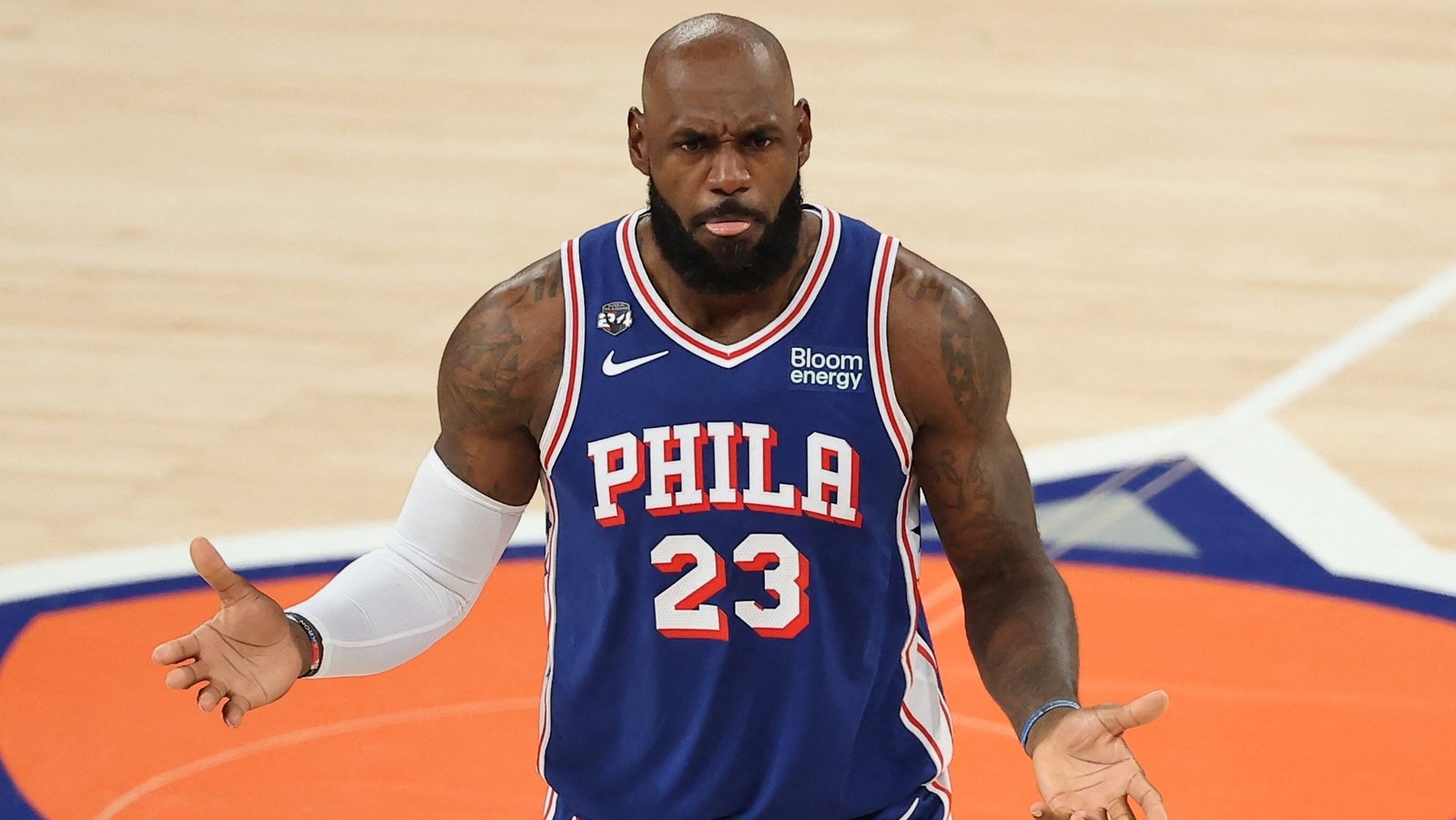 LeBron James’ courtside exchange with fan draws attention during 76ers vs Knicks clash: 'He’s been so irritated'
