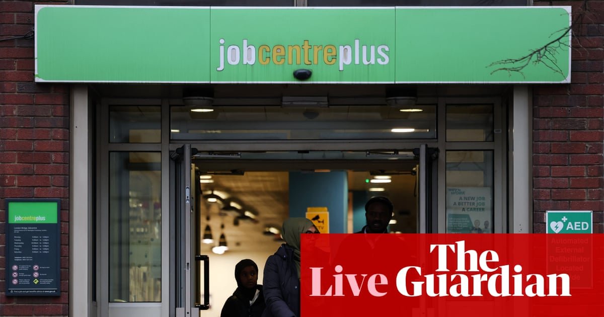 UK unemployment rate falls in pre-budget boost, but firms keep cutting vacancies – business live