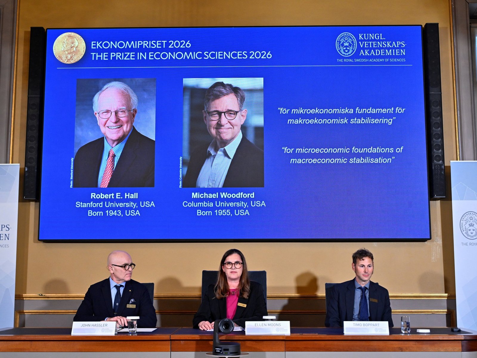 Nobel economics prize awarded to Robert Hall and Michael Woodford