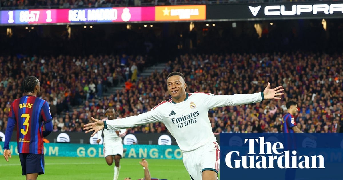 Mbappé double secures Real Madrid late victory at Barcelona after Raphinha leveller