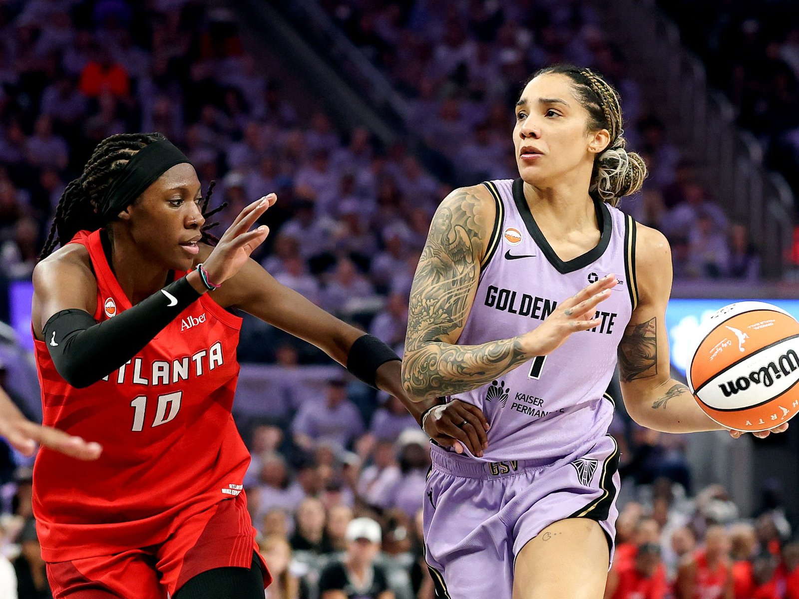 WNBA Finals: Gabby Williams leads Valkyries to nervy Game 1 win over Dream