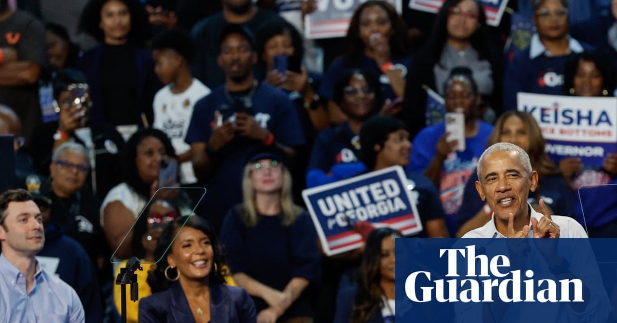 ‘They mobilized a whole government response to that joke’: Obama laughs off Trump attacks in rally for Ossoff