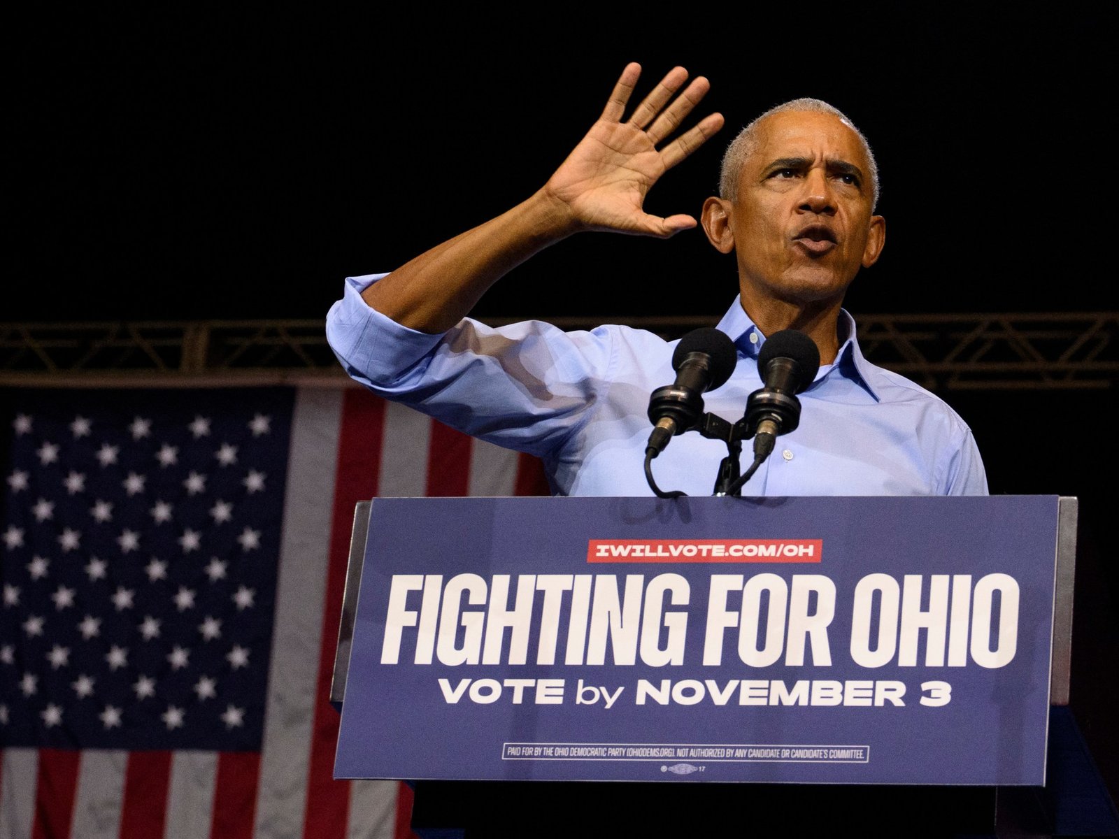 Obama slams Trump’s ‘cruelty and corruption’ at Ohio rally for Democrats